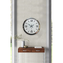 Mey İthalat® Prestij Krom Metal 40 Cm Duvar Saati