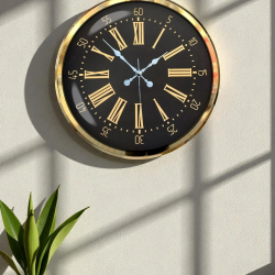 Mey İthalat® Prime Aurea Gold 52 Cm Metal Duvar Saati