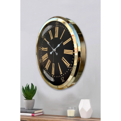 Mey İthalat® Prime Aurea Gold 52 Cm Metal Duvar Saati