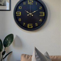 Mey İthalat® Prime Black 40 cm Metal Modern Tasarım Duvar Saati