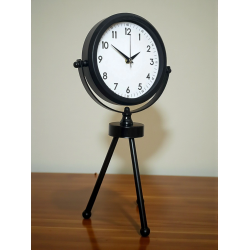 Mey İthalat® Prime Black Zarif Üç Ayaklı Metal Masa Saati