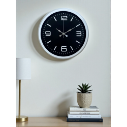 Mey İthalat® Prime White 40  Cm Metal Modern Duvar Saati