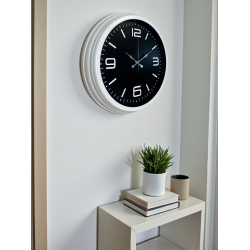 Mey İthalat® Prime White 40  Cm Metal Modern Duvar Saati
