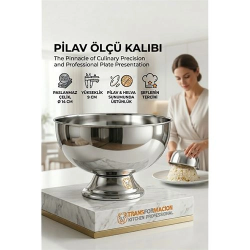 Mey İthalat® Profesyonel 14 Cm Çapında Pilav Kalıbı - Helva Kalıbı 304 Paslanmaz Çelik  723025