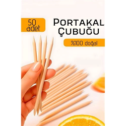 Mey İthalat® Profesyonel 50’li Portakal Çubuğu Seti - 11.5 cm Manikür & Pedikür Et İtici ve Tırnak Temizleme Seti 722611