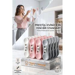 Mey İthalat® Profesyonel Çamaşır Mandalı | 20'li Çelik Mekanizmalı İz Bırakmaz Mandal Seti 723088