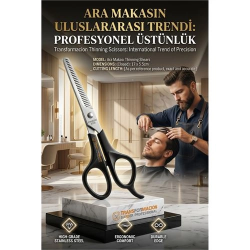 Mey İthalat® Profesyonel Çelik Berber Kuaför Ara Makası | Berber Kuaför Saç İnceltme Makası  716939