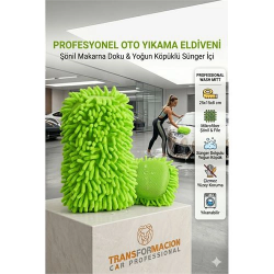 Mey İthalat® Profesyonel Çizmeyen Makarna Oto Yıkama Eldiveni, İçi Süngerli Yoğun Köpüklü Şönil Sünger 723204