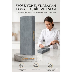 Mey İthalat® Profesyonel Doğal Bileme Taşı | Islak Yağlı ve Kuru Kullanım | Şef Bıçak Bileyici 723078