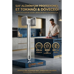 Mey İthalat® Profesyonel Et Döveceği, Çift Taraflı Saf Alüminyum Et Tokmağı, Et Mühürleme 723160