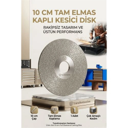 Mey İthalat® Profesyonel Full Elmas Disk 100mm - Granit, Seramik, Metal Kesme & Bileme Taşı 723178