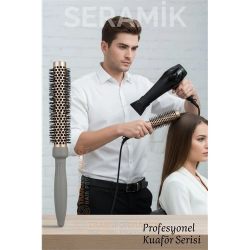 Mey İthalat® Profesyonel Kuaför 40 mm Ceramic Ionic Nano Fön Fırçası – 32 cm Uzunluk, Profesyonel Kuaför Serisi 722299