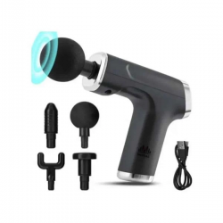 Mey İthalat® Profesyonel Masaj Tabancası Sporcu Masaj Aleti 4 Başlıklı Şarjlı Titreşimli