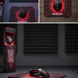 Mey İthalat® Profesyonel Oyuncu Mouse Seti Dokuma USB Kablolu RGB Aydınlatmalı