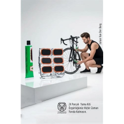 Mey İthalat®  Profesyonel Seri: 24 Parçalı Yüksek Mukavemetli Bisiklet Lastik Onarım ve Yol Yardım Kiti