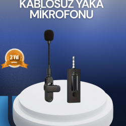 Mey İthalat® Profesyonel Ses Kayıt İçin Kablosuz Mini Yaka Mikrofonu