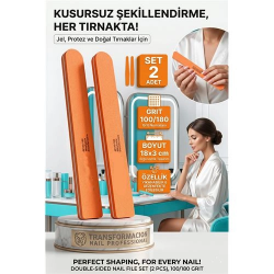 Mey İthalat® Profesyonel Tırnak Törpüsü 2'li Set 100/180 Grit Kalıcı Oje Protez Tırnak Törpüsü 723128
