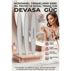 Mey İthalat® 3'lü Profesyonel Tırnak Törpüsü 100/180 Grit Kalıcı Oje Protez Tırnak Törpüsü 718789
