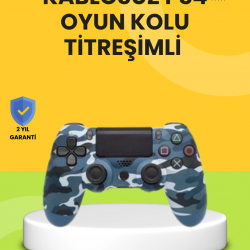 Mey İthalat® PS4 Uyumlu Kablosuz Oyun Kolu Ergonomik Çift Titreşimli