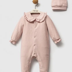 Mey İthalat® Pudra Girls Şapkalı Tulum MNB1315 Pudra