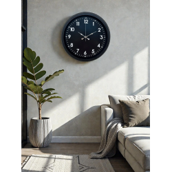 Mey İthalat® Pure Dark Black 40 Cm Metal Duvar Saati