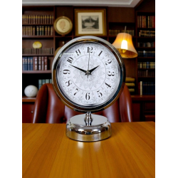 Mey İthalat® Pure Elegance 25 x 20 Cm Metal Desenli Masa Saati