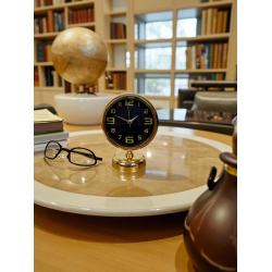 Mey İthalat® Pure Gold 25 x 20 Cm Metal Masa Saati