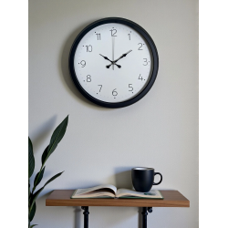 Mey İthalat® Pure Time Black 40 Cm Metal Duvar Saati