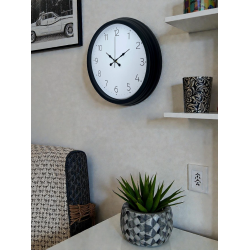 Mey İthalat® Pure Time Black 40 Cm Metal Duvar Saati