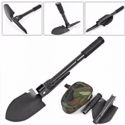 Mey İthalat® Pusulalı Katlanabilen Portatif Çantalı Mini Kazma Kürek Seti