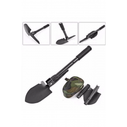 Mey İthalat® Pusulalı Katlanabilen Portatif Çantalı Mini Kazma Kürek Seti