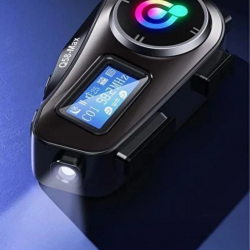 Mey İthalat®  Q58 Motorsikletler İçin Fener Özellikli SD Kart Bölümlü LCD Ekranlı Kablosuz Bluetooth Kulaklıklı – Suya Dayanıklı Kask Kulaklığı