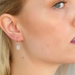 Mey İthalat® R Harf Bayan Küpe