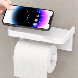 Mey İthalat® Raflı Yapışkanlı Tuvalet Kağıdı Askılığı