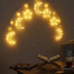 Mey İthalat® Ramazan Dekorasyon İçin Büyük Ay Yıldız Led Işık