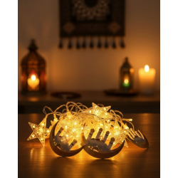 Mey İthalat® Ramazan Dekorasyonu İçin 3 Metre Hilal Yıldız LED Işık