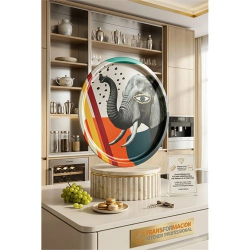 Mey İthalat® Rebel Sanatsal Tasarım Sunum Tepsisi - 35 cm Majestic Fil  Frida Keller Serisi 722986