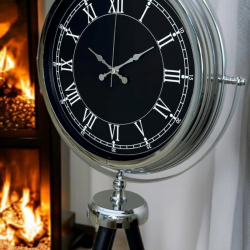 Mey İthalat® Regal Krom Tripod Ayaklı Saat