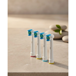 Mey İthalat® Renk Halkalı Aile Tipi Diş Fırçası Yedek Başlığı 4’lü Paket