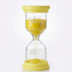 Mey İthalat® Renkli 10 Dakika Kum Saati - Dekoratif Cam Zamanlayıcı -Mutfak, Ders ve Oyun Süre Ölçer