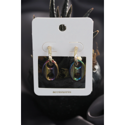 Mey İthalat® Renkli Hematit Taşlı Küpe Seti