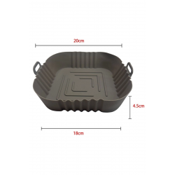 Mey İthalat®  Renkli Isıya Dayanıklı Yıkanılabilir Silikon Fırın  Airfryer Kare Model Pişirme Matı 20 cm