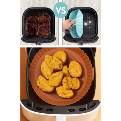 Mey İthalat®  Renkli Isıya Dayanıklı Yıkanılabilir Silikon Fırın Ve Airfryer Yuvarlak Pişirme Matı 20 Cm