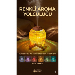 Mey İthalat® Renkli Kristal Küre Tasarımlı LED Işıklı Hava Nemlendirici – Sessiz Çalışma ve Ahşap Desenli Kapak