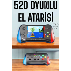 Mey İthalat® Retro 500 Oyunlu Nostaljik Oyunlu El Atari Gamebox Oyun Konsolu Çift Destekli