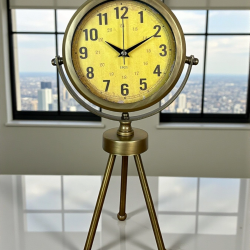 Mey İthalat® Retro Antique Üç Ayaklı Metal Eskitme Masa Saati