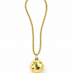 Mey İthalat® Retro Disko Topu Şekilli 80'ler 90'lar Altın Renk Plastik Kolye