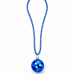 Mey İthalat® Retro Disko Topu Şekilli 80'ler 90'lar Mavi Renk Plastik Kolye