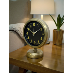 Mey İthalat® Retro Elegance 25 x 20 Cm Eskitme Metal Masa Saati