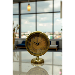 Mey İthalat® Retro Eskitme 25 x 20 Cm Metal Şık Masa Saati